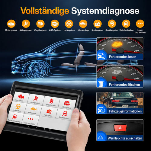 Professionelles 10,1″ OBD2-Diagnosegerät mit Bluetooth